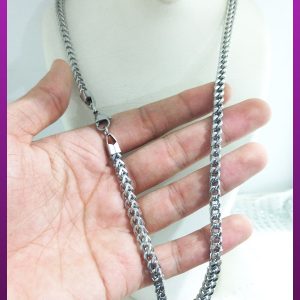زنجیر کارتیه مربعی چهارگوش نقره ای استیل