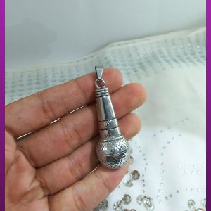 پلاک میکروفون بزرگ نقره ای استیل