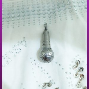 پلاک میکروفون بزرگ نقره ای استیل