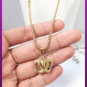 گردنبند تاج طلایی استیل