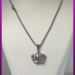 گردنبند تاج نقره ای استیل