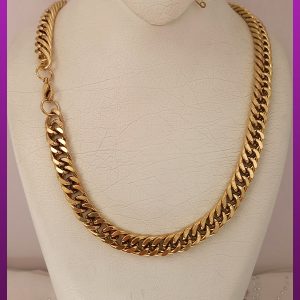 زنجیر کارتیه مکعبی طلایی استیل