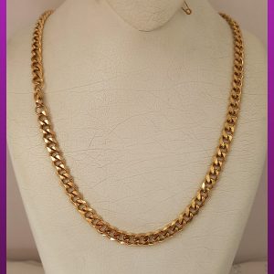 زنجیر کارتیه تخت فاصله دار طلایی استیل
