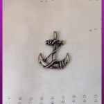 پلاک لنگر سیاه قلم نقره ای استیل