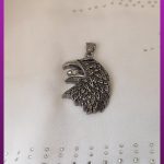 پلاک شاهین (عقاب) سیاه قلم نقره ای استیل