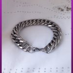 دستبند کارتیه ضخیم 16 میل نقره ای استیل