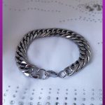 دستبند کارتیه ضخیم نقره ای 13 میل استیل