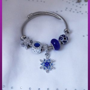 دستبند پاندورا زنانه آبی استیل