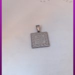 پلاک ون یکاد کوچک مربعی نقره ای استیل