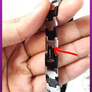 معیوب | دستبند مغناطیسی تنگستن مشکی نقره ای