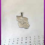 پلاک نقشه ایران و فروهر برجسته نقره ای استیل