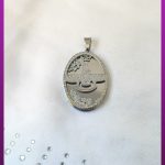 پلاک فروهر سه لایه بیضی نقره ای استیل