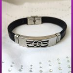 دستبند چرم پول (دلار) نقره ای