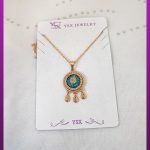 گردنبند زنانه دایره آویز دار طلایی برند YSX