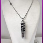 گردنبند فشنگ بزرگ جادار نقره ای استیل