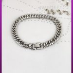 دستبند کارتیه ژاپنی نقره ای قفل کتابی استیل