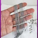 زنجیر دیپلمات نقره ای عمده استیل 45 سانتی