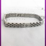 دستبند رولکس سه لوگو نقره ای غیر تنظیمی 21 سانتی استیل