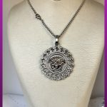 گردنبند ورساچه فول نگین طرح کارتیر نقره ای استیل