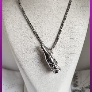 آویز یا گردنبند شیشه نوشابه درب باز کن نقره ای